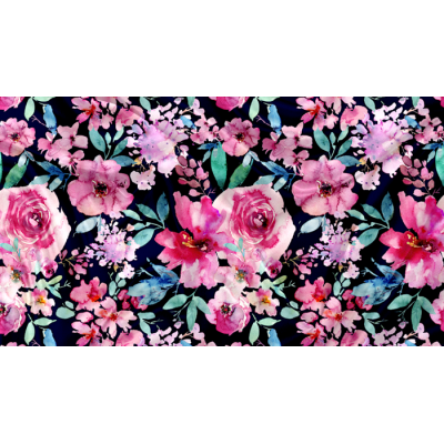 SQUISH Motif Floral Navy - IMPRIMÉ AU QUÉBEC À...