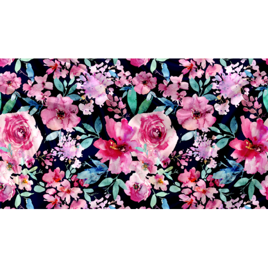 SQUISH Motif Floral Navy - IMPRIMÉ AU QUÉBEC À NOTRE ATELIER