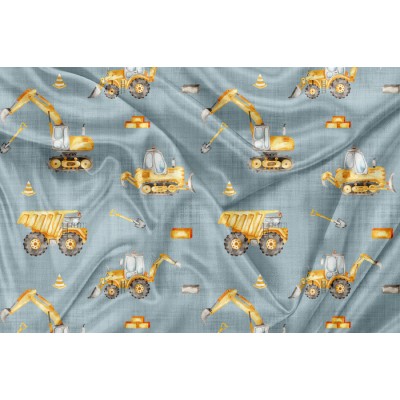 Minky Motif Construction et tracteur - IMPRIMÉ AU...