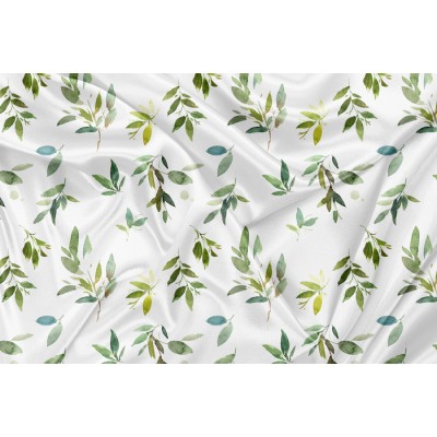 Minky Motif Feuillage Délicat - IMPRIMÉ AU...
