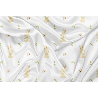 Minky Motif Lapin Papillon - IMPRIMÉ AU QUÉBEC...