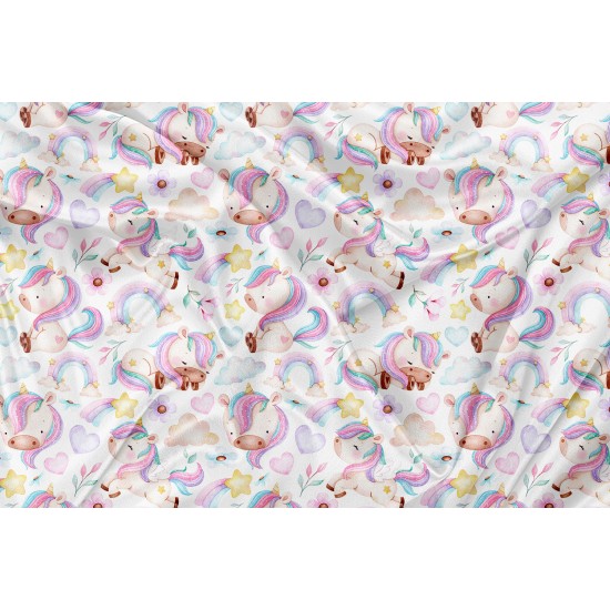 Minky Motif Licorne et Coeur - IMPRIMÉ AU QUÉBEC À NOTRE ATELIER