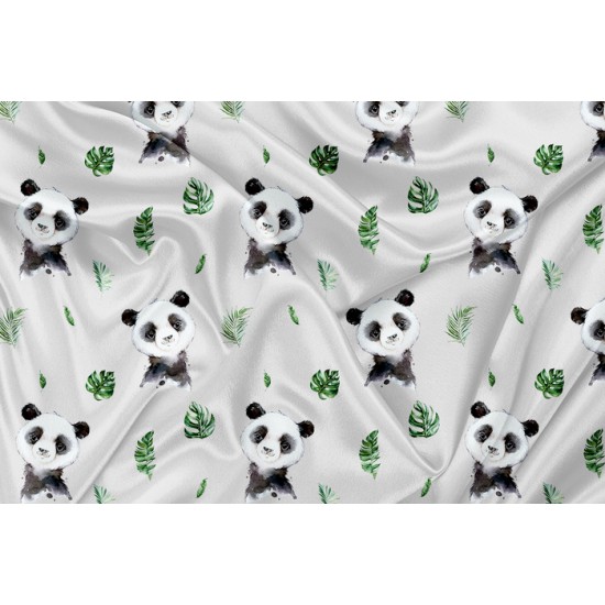 Minky Motif Panda Feuille - IMPRIMÉ AU QUÉBEC À NOTRE ATELIER