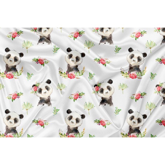 Minky Motif Panda Floral - IMPRIMÉ AU QUÉBEC À NOTRE ATELIER