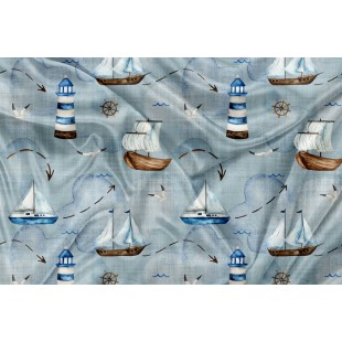 Minky Motif Voilier et Phare - IMPRIMÉ AU QUÉBEC...