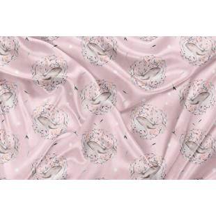 Minky Motif Baleine en fleur rose - IMPRIMÉ AU...