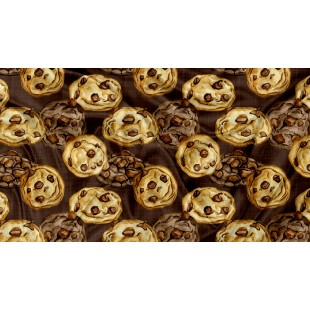 Minky Motif Cookie Chocolat - IMPRIMÉ AU QUÉBEC...