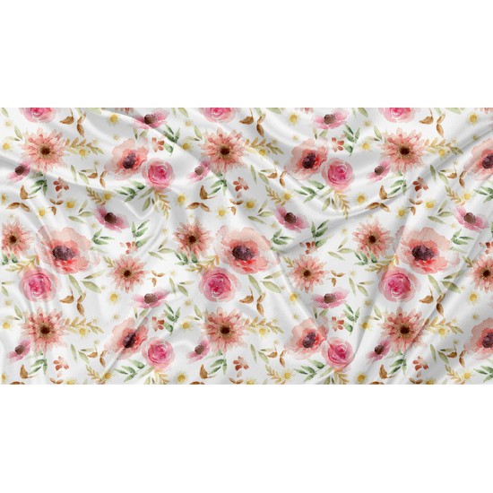 Minky Motif Floral Boho Rose - IMPRIMÉ AU QUÉBEC À NOTRE ATELIER