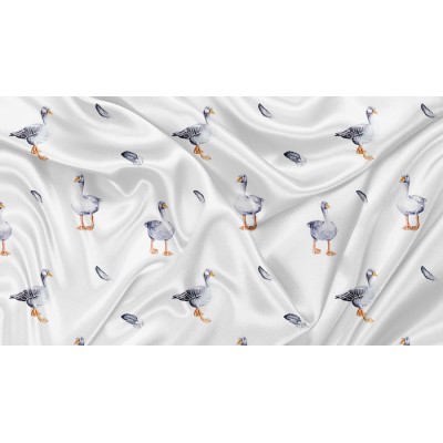 Minky Motif Oie et Plume - IMPRIMÉ AU QUÉBEC À...