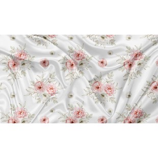 Minky Motif Pivoine Délicate - IMPRIMÉ AU...