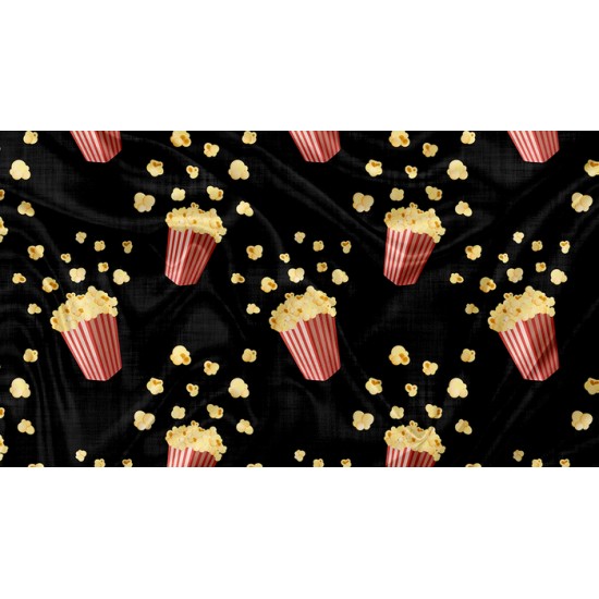 Minky Motif Popcorn Noir - IMPRIMÉ AU QUÉBEC À NOTRE ATELIER