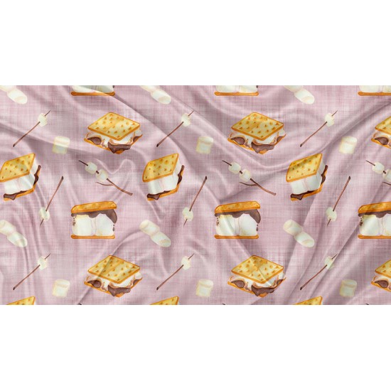 Minky Motif Smores Rose - IMPRIMÉ AU QUÉBEC À NOTRE ATELIER