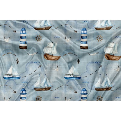 SQUISH Motif Voilier et Phare - IMPRIMÉ AU...