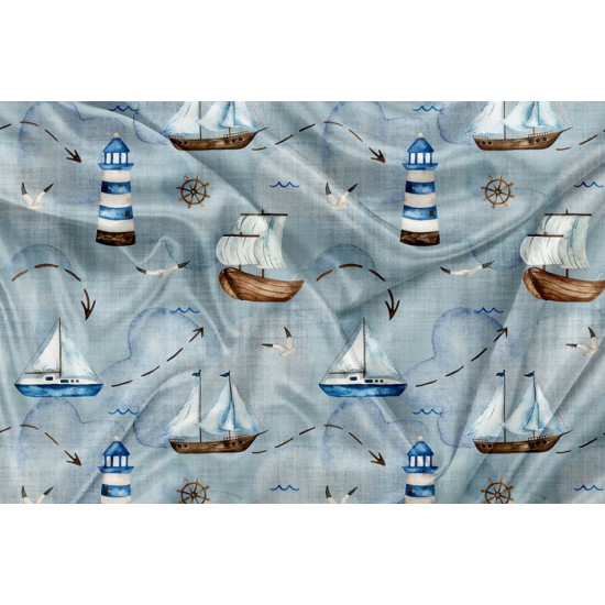SQUISH Motif Voilier et Phare - IMPRIMÉ AU QUÉBEC À NOTRE ATELIER