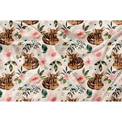 SQUISH Motif Chevreuil Fleur Rose - IMPRIMÉ AU...