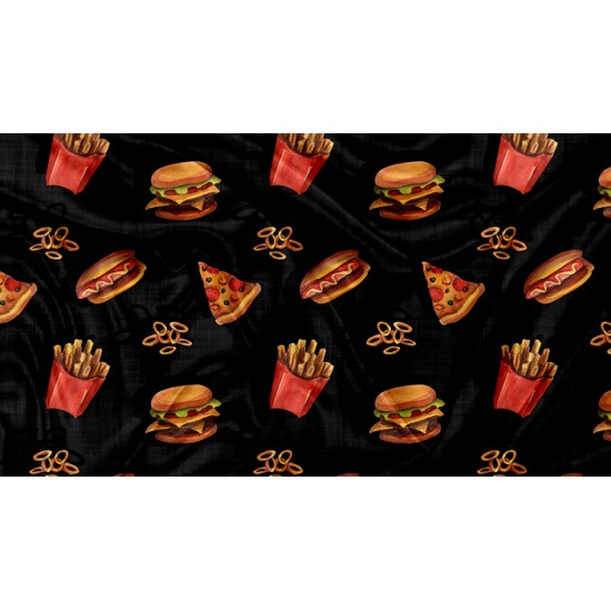 SQUISH Motif Junk Food Noir - IMPRIMÉ AU QUÉBEC À NOTRE ATELIER