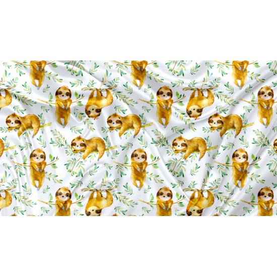 DBP Motif Paresseux Blanc - IMPRIMÉ AU QUÉBEC À NOTRE ATELIER