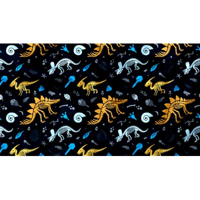 DBP Motif Dino Fossile Navy - IMPRIMÉ AU QUÉBEC...