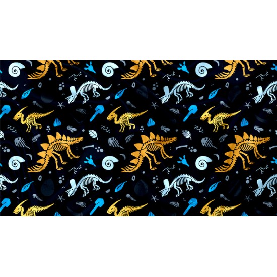 DBP Motif Dino Fossile Navy - IMPRIMÉ AU QUÉBEC À NOTRE ATELIER