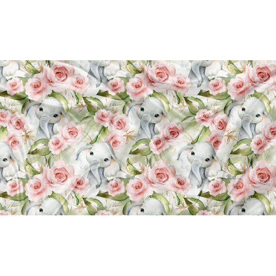 DBP Motif Éléphant Floral Doré - IMPRIMÉ AU QUÉBEC À NOTRE ATELIER
