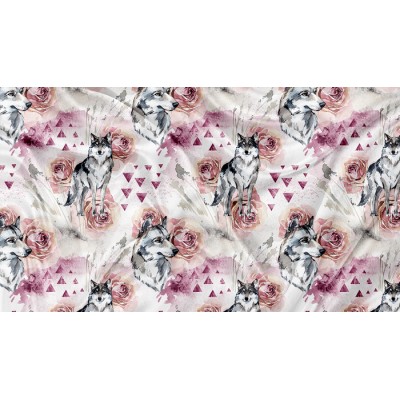 DBP Motif Loup Triangle Floral - IMPRIMÉ AU...