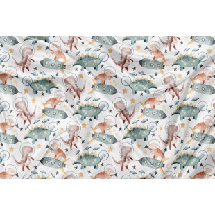Minky Motif Dino espace - IMPRIMÉ AU QUÉBEC À...