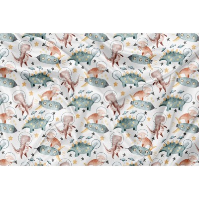 Minky Motif Dino espace - IMPRIMÉ AU QUÉBEC À...