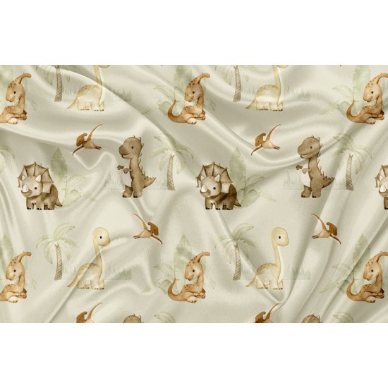 Minky Motif  Dino palmier - IMPRIMÉ AU QUÉBEC À NOTRE ATELIER