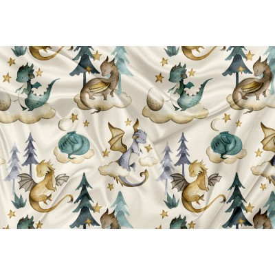 Minky Motif Dragon Sapin - IMPRIMÉ AU QUÉBEC À...