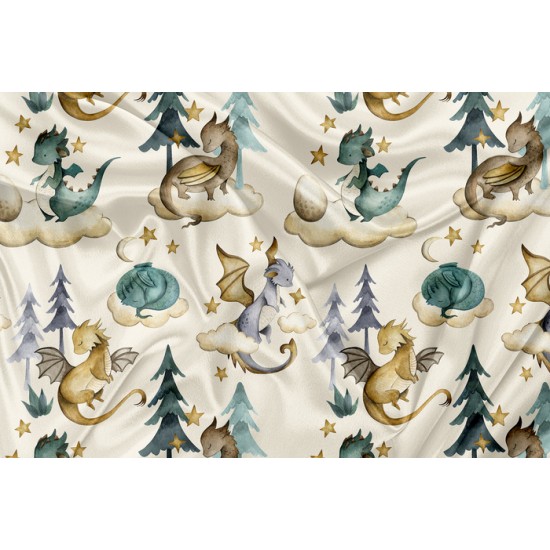 Minky Motif Dragon Sapin - IMPRIMÉ AU QUÉBEC À NOTRE ATELIER