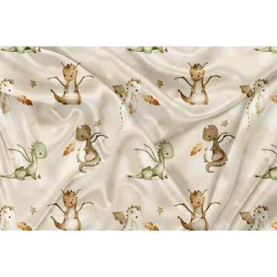 Minky Motif Dragon dans les nuages - IMPRIMÉ AU...