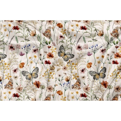 Minky Motif  Feuillage floral 17 - IMPRIMÉ AU...