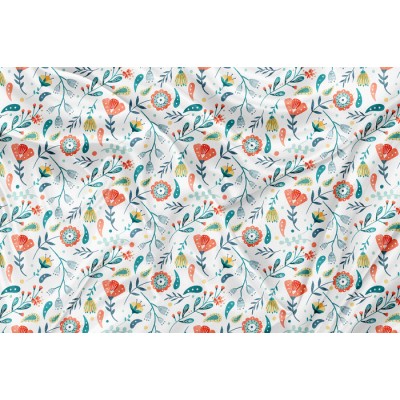 Minky Motif  Fleurs printanières - IMPRIMÉ AU...