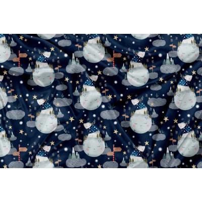 Minky Motif Ours Lunaire - IMPRIMÉ AU QUÉBEC À...
