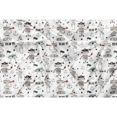 Minky Motif  Robot Pirate - IMPRIMÉ AU QUÉBEC À...