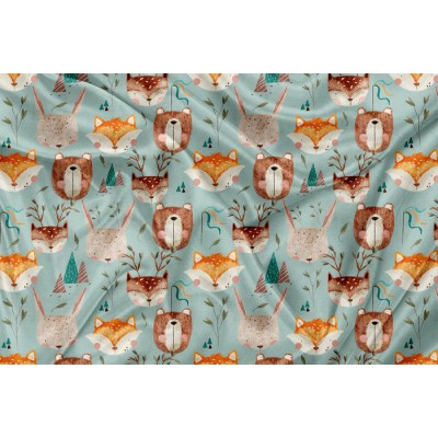 Minky Motif  Woodland friends - IMPRIMÉ AU...