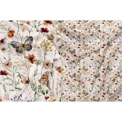 Panneau Minky Feuillage floral 17 - IMPRIMÉ AU...