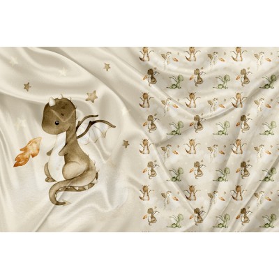 Panneau Minky Dragon dans les nuages - IMPRIMÉ AU...