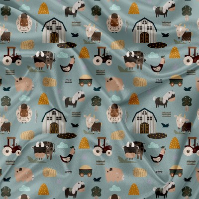 Minky Motif Le fermier - IMPRIMÉ AU QUÉBEC À...