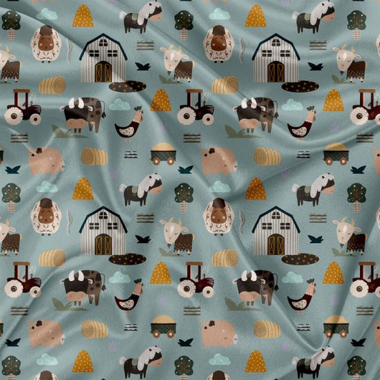 Minky Motif Le fermier - IMPRIMÉ AU QUÉBEC À NOTRE ATELIER