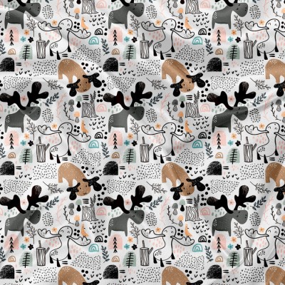 Minky Motif Orignal dans les bois - IMPRIMÉ AU...