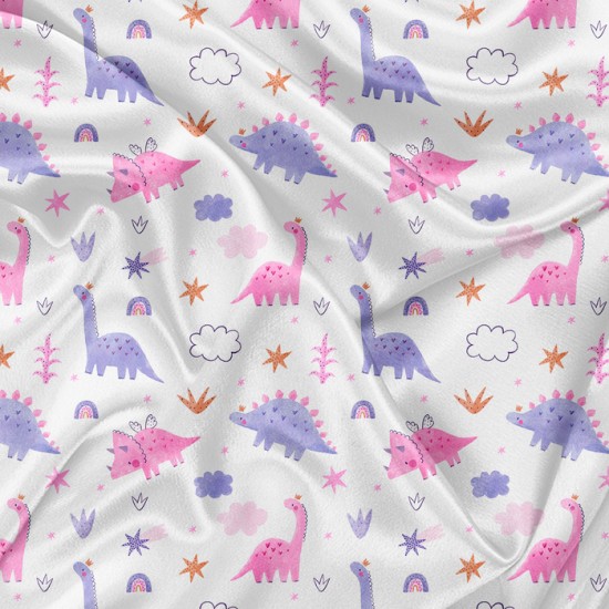 Minky Motif Rêve de dinosaure - IMPRIMÉ AU QUÉBEC À NOTRE ATELIER