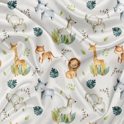 Minky Motif Amis de la savane - IMPRIMÉ AU...