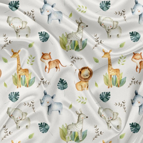 Minky Motif Amis de la savane - IMPRIMÉ AU QUÉBEC À NOTRE ATELIER