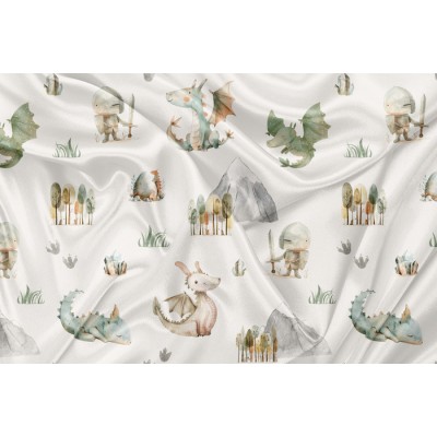 Minky Motif  Courageux chevalier et dragon -...