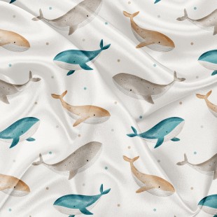 Minky Motif  Baleine aquarelle minimaliste -...
