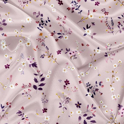 Minky Motif Douceur de fleurs violettes - IMPRIMÉ...