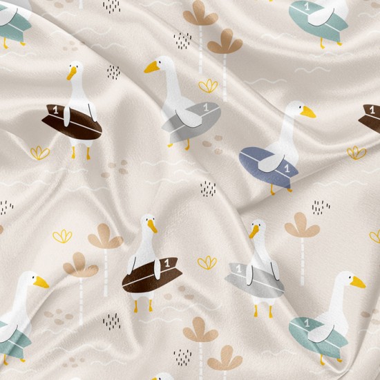 Minky Motif Mouette surf - IMPRIMÉ AU QUÉBEC À NOTRE ATELIER