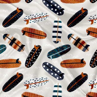 Minky Motif Planche de Surf - IMPRIMÉ AU QUÉBEC...