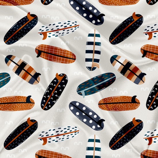 Minky Motif Planche de Surf - IMPRIMÉ AU QUÉBEC À NOTRE ATELIER